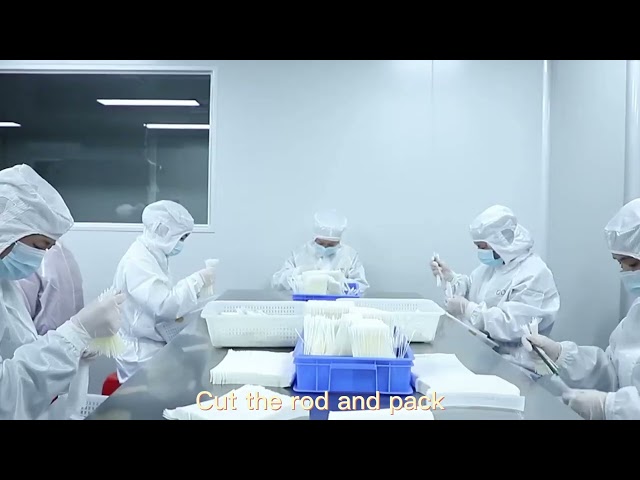 회사 동영상 약 How did we produced the flocked swabs?